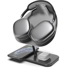 Зарядний пристрій WIWU Wireless Charger Hubble Stand M15 15W Gray для Apple iPhone, Apple AirPods and Apple AirPods Max: Особливості Быстрая зарядка, MagSafe