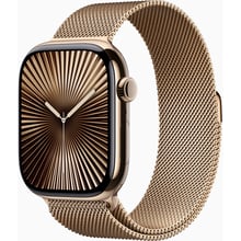 Apple Watch Series 10 46mm GPS+LTE Gold Titanium Case with Gold Milanese Loop: Розмір 46mm