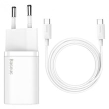 Зарядное устройство Baseus USB-C Wall Charger Super Si 25W White with Cable USB-C to USB-C (TZCCSUP-L02): Особенности Power Delivery (PD), Быстрая зарядка, USB-C