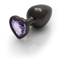 Металевий анальний затор Ouch! Heart Gem Gunmetal - Amethyst Purple, М: Для кого Унисекс