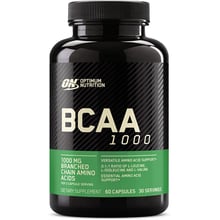 Амінокислота для спорту Optimum Nutrition EU BCAA 1000 60 capsules /30 servings/ Unflavored: Тип BCAA