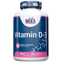 Haya Labs Vitamin D-3 / 400 IU Вітамін D3 400 ME 250 софт гель: Тип Витамин D