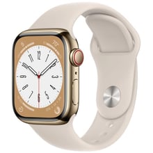 Apple Watch Series 8 41mm GPS+LTE Gold Stainless Case with Starlight Sport Band (MNJC3)