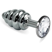 Анальна пробка із кристалом LoveToy Silver Spiral Plug Clear: Для кого Унисекс