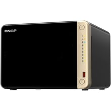 Мережевий накопичувач (NAS) Qnap TS-664-8G: Слоти для дисків 4x2,5" или 3,5" HDD/SSD с интерфейсом SATA, 2xM.2 2280 PCIe Gen 3 x1