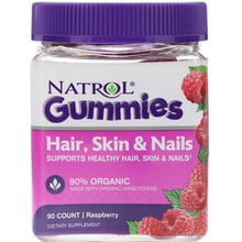 Natrol Gummies, Hair, Skin & Nails, Raspberry, 90 Count (NTL-07369): Форма випуску таблетки жувальні