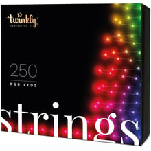 Smart LED Гірлянда Twinkly Strings RGB 250_ BT + WiFi_ Gen II_ IP44 кабель чорний: Тип Лінійна