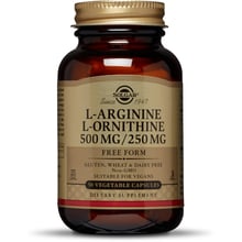 Solgar L-Arginine L-Ornithine Солгар Aргінін орнітин 500/250 mg 50 капсул: Тип Аргинины