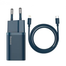 Зарядное устройство Baseus USB-C Wall Charger Super Si 20W Blue with Cable USB-C to Lightning (TZCCSUP-B03): Особенности Быстрая зарядка, USB-C