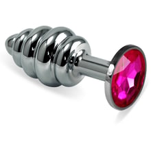 Анальна пробка із кристалом LoveToy Silver Rosebud Spiral Metal Plug Fuchsia: Для кого Унисекс