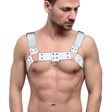 Мужская портупея на грудь из натуральной кожи Feral Feelings - Bulldog Harness White: Для кого Для мужчин