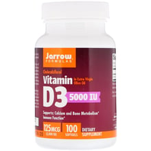 Jarrow Formulas Vitamin D3 Cholecalciferol 5,000 IU 100 Softgels Вітамін Д3 Холекальциферол: Тип вітамін D