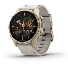 Смарт-часы Garmin Fenix 8 AMOLED 43mm Sapphire Soft Gold with Limestone Leather Band (010-02903-40): Дисплей 1.3" AMOLED (416x416) / Corning Gorilla Glass