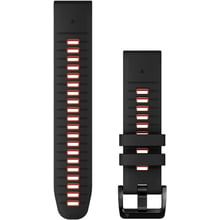 Garmin QuickFit 22 Watch Bands Black/Flame Red Silicone (010-13280-06)