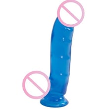 Фалоімітатор Doc Johnson Jelly Jewels - Cock and Balls with Suction Cup - Blue: Призначення Вагінальні