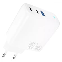 Зарядное устройство Proove Wall Charger 2xUSB-C+USB Shot GaN 67W White: Особенности Быстрая зарядка, Power Delivery (PD), USB-C