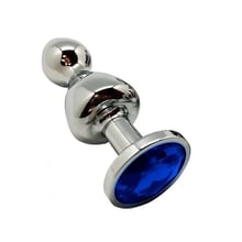 Анальний затор Wooomy Lollypop Double Ball Metal Plug Blue L: Для кого Унисекс