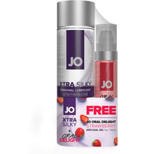 Набір лубрикантів System JO GWP: Xtra Silky Silicone 120 мл + Oral Delight Strawberry 30 мл: Для кого Унисекс