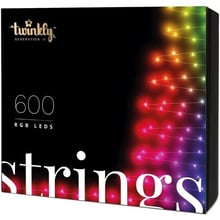 Smart LED Гірлянда Twinkly Strings RGB 600_ BT+WiFi_ Gen II_ IP44 кабель чорний (Електрогірлянди)(79012246)Stylus approved: Виробник Twinkly