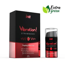 Рідкий вібратор Intt Vibration Strawberry EXTRA GREEN (15 мл): Виробник Intt