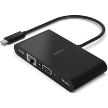 Адаптер Belkin Adapter USB-C to HDMI+VGA+USB+RJ45 Black (AVC005BTBK): Цвет черный