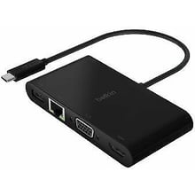 Адаптер Belkin Adapter USB-C to HDMI+VGA+USB+RJ45 Black (AVC004BTBK): Цвет черный