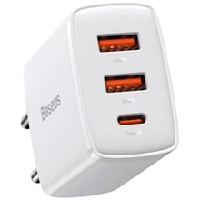 Зарядний пристрій Baseus Wall Charger Compact 2xUSB+USB-C 30W White (CCXJ-E02): Особливості Быстрая зарядка, USB-C