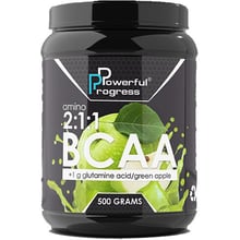 Амінокислота для спорту Powerful Progress BCAA 2: 1: 1 + Glutamine 500 g / 50 servings / Apple: Тип BCAA