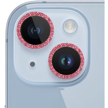 Захисне скло для iPhone Epik Metal Sparkles Red for Camera iPhone 15 / 15 Plus: Колір червоний