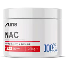 Амінокислота для спорту UNS 100% Pure NAC 200 g /1333 servings/ Pure: Тип Aцетилцистеин