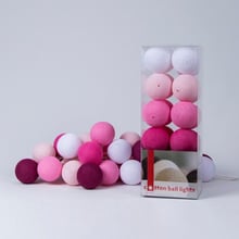 Гірлянда Cotton ball lights на 50 куль 7,5м, Pink: Тип Бавовняні кульки