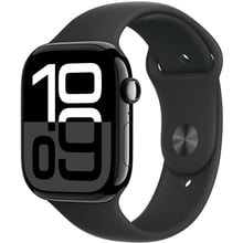 Apple Watch Series 10 42mm GPS Jet Black Aluminum Case with Black Sport Band - M/L (MWWF3QH/A): Размер 42mm