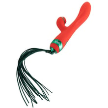 Вибратор-кролик с флоггером LOCKINK Sevanda Whip Vibrating Massage Wand - Red & Green: Для кого Для женщин