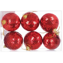Набор пластиковых шариков Jumi 6 шт 6 см красные (5900410629349)