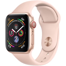 Apple Watch Series 4 40mm GPS+LTE Gold Aluminum Case with Pink Sand Sport Band (MTUJ2): Цвет золотой (Gold)