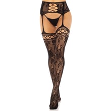 Колготки Leg Avenue French Rose Backseam Garter Belt Stockings Black One Size: Для кого Для женщин