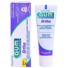 GUM Ortho Зубна паста-гель 75 ml: Призначення Укрепление эмали, Антибактериальное