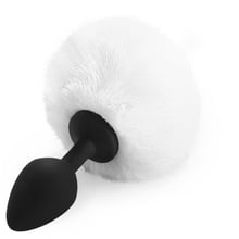 Силіконова анальна пробка М Art of Sex - Silicone Bunny Tails Butt plug, білий: Для кого Унисекс