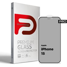 Захисне скло для iPhone ArmorStandart Tempered Glass Pro Anti-Spy Matte Black для iPhone 15 (ARM73171): Колір чорний