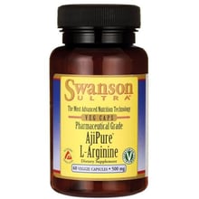 Амінокислота для спорту Swanson Ultra AjiPure L-Arginine Pharmaceutical Grad 500 mg 60 vegetarian capsules: Тип аргінін