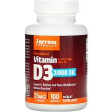 Jarrow Formulas Vitamin D3, Cholecalciferol, 25 mcg (1.000 IU), 100 Softgels (JRW30003): Тип вітамін D