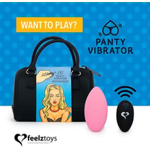 Вибратор в трусики FeelzToys Panty Vibrator Pink с пультом ДУ + сумочка-чехол: Для кого Для женщин