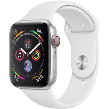 Apple Watch Series 4 44mm GPS+LTE Silver Aluminum Case with White Sport Band (MTUU2, MTVR2): Цвет серебристый (Silver)