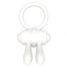 Ерекційне віброкільце LoveToy Power Clit Cockring, White: Виробник LOVETOY