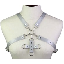 Портупея з фіксатором Women's PU Leather Chest Harness Caged Bra GREY: Виробник SKN