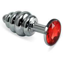 Анальна пробка із кристалом LoveToy Silver Spiral Plug Red: Для кого Унисекс