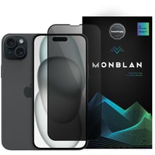 Аксесуар для iPhone Monblan Tempered Glass Dust-Proof Anti Peep Black для iPhone 15: Колір чорний