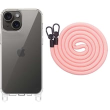 Чехол для iPhone Epic TPU Transparent with Straps Light Pink for iPhone 15: Цвет розовый