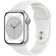 Apple Watch Series 8 41mm GPS Silver Aluminum Case with White Sport Band (MP6K3, MP6L3)