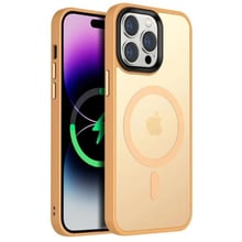 Чохол для iPhone Mobile Case TPU+PC Metal Buttons with MagSafe Colorful Peach for iPhone 14 Pro: Колір бежевый